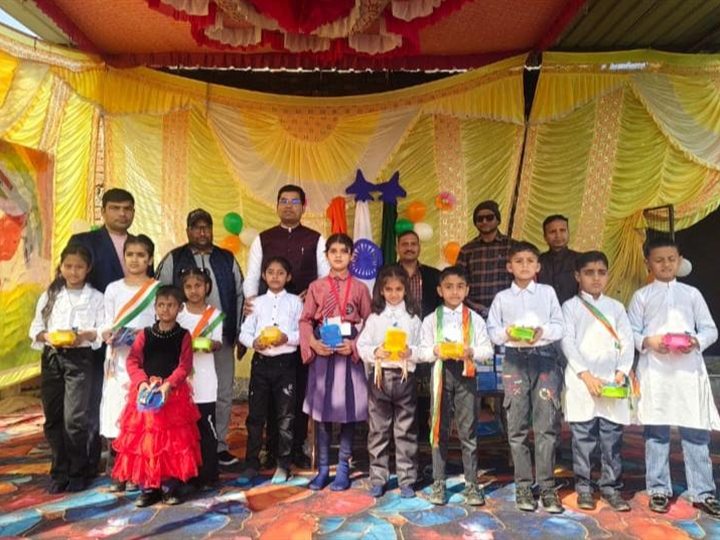 Students and teachers celebrating school achievements