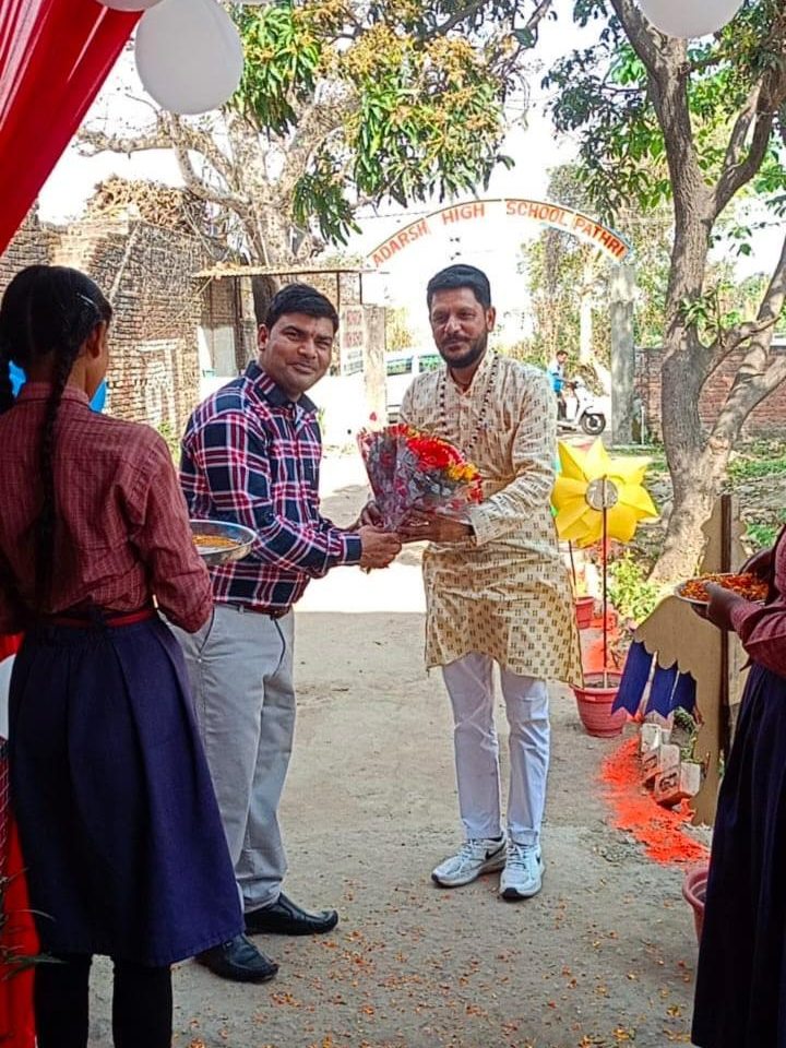 Adarsh Junior High School welcome moment